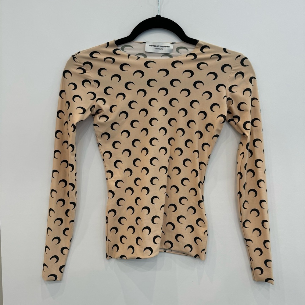 Nude and black Marine Serre White Line Iconics along Sleeve top